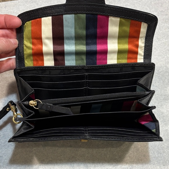 Coach 65th Anniversary Vintage Black Leather Wallet with Gold Turnlock Hardware - Picture 8 of 10